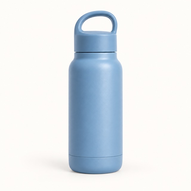Blue reusable water bottle representing Kids Essentials